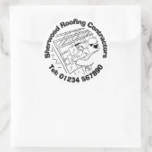 Dakbedrijf Dakreparatie & Bouw Ronde Sticker (Tas)