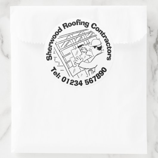 Dakbedrijf Dakreparatie & Bouw Ronde Sticker (Tas)