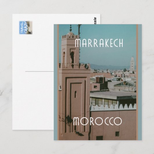 Dakbladen van Marrakech, Marokko Briefkaart (Voorkant / Achterkant)