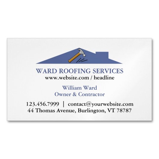 dakconstructie magnetisch visitekaartje (Voorkant)