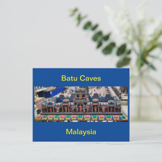 Dakdecoratie met beeldhouwwerken in Batu Caves Briefkaart (Staand voorkant)