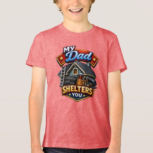 Dakdekker/Huizenbouwer Tri-Blend Shirt (Voorkant)