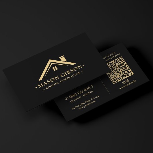 Dakdekker Logo Zwart Modern Visitekaartje