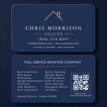 Dakdekker Navy Blauwe Gouden QR-code