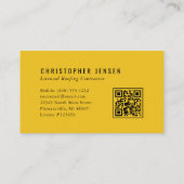Dakdekker QR-code Eenvoudig Geel Zwart Visitekaartje (Achterkant)