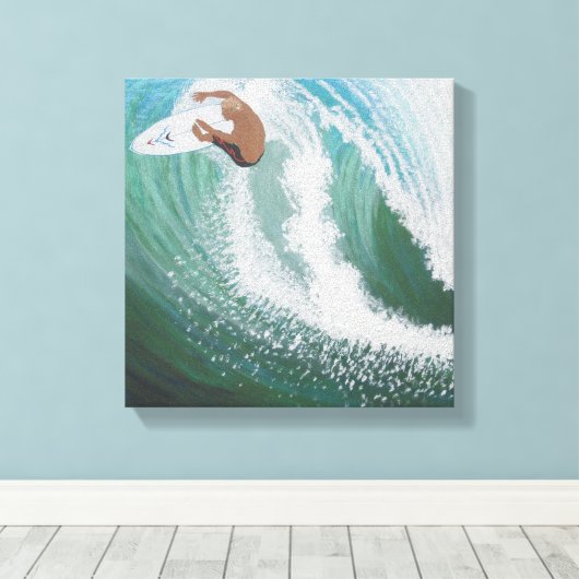 dakdekker, surfer de hemel canvas afdruk (Insitu (Houten vloer))