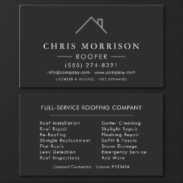 Dakdekker Zwart Zilver Modern Dakbedekkingsbedrijf Visitekaartje