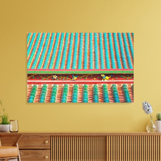 DakDetail van de Zuid-Putuo-tempel Canvas Afdruk (Insitu (Woonkamer))