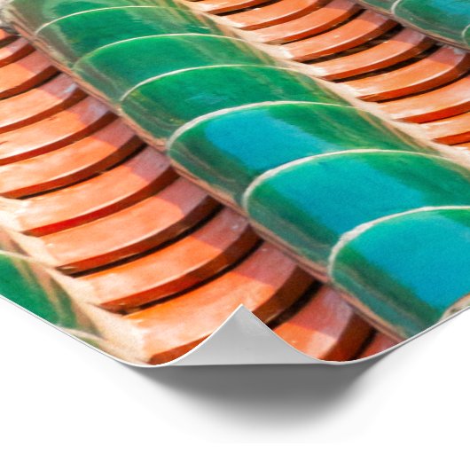 DakDetail van de Zuid-Putuo-tempel Poster (Hoek)