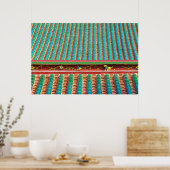 Dakdetail van South Putuo-tempel Poster (Keuken)