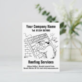 Dakdiensten Cartoon ontwerp te personaliseren Briefkaart (Staand voorkant)