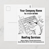 Dakdiensten Cartoon ontwerp te personaliseren Briefkaart (Voorkant / Achterkant)