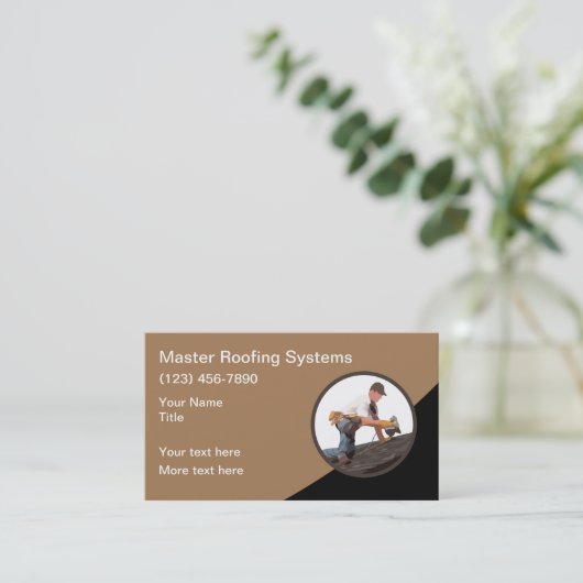 Dakdiensten Modern Visitekaartje ontwerp (Staand voorkant)