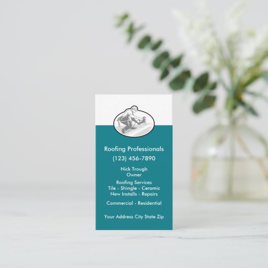 Dakdiensten Visitekaartje (Staand voorkant)