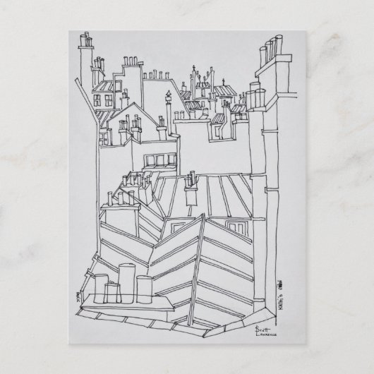 Daken van Parijs, Frankrijk Briefkaart (Voorkant)