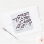 Daken van Rue de Chateaux | Nice, Frankrijk Vierkante Sticker (Envelop)