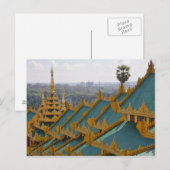 Daken van Shwedagon Pagode, Yangon, Myanmar Briefkaart (Voorkant / Achterkant)