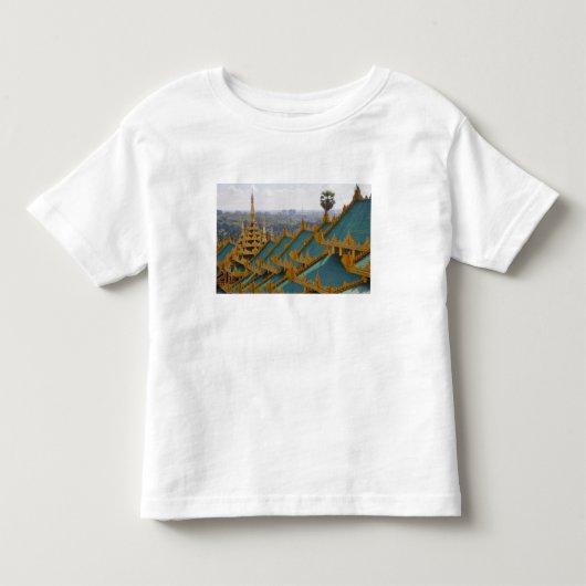 Daken van Shwedagon Pagode, Yangon, Myanmar Kinder Shirts (Voorkant)