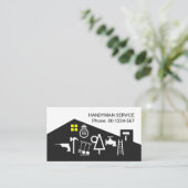 Dakgebouw met handyman gereedschap visitekaartje (Staand voorkant)