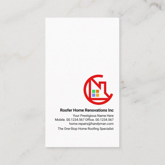 Dakgebouw Silhouette Roofer Visitekaartje (Achterkant)