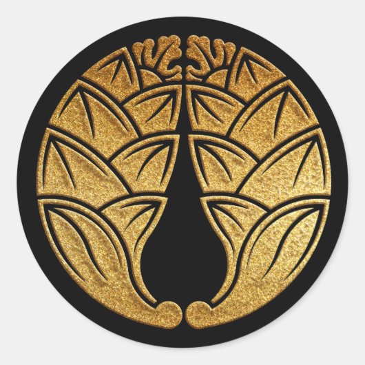 Daki Myoga Kamon in Gold Seal Ronde Sticker (Voorkant)