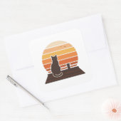 Dakkat Retro Zonsondergang Silhouet Sticker (Envelop)