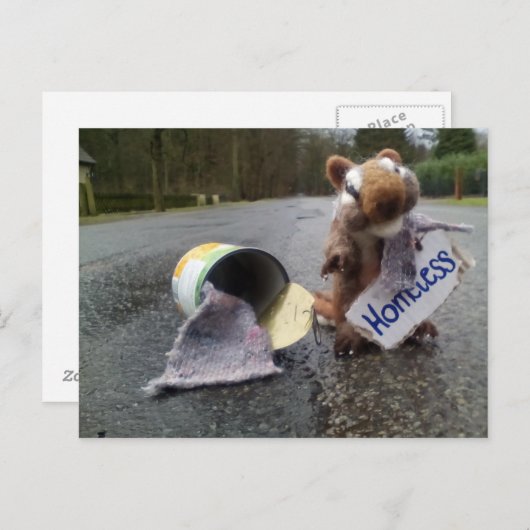 dakloos briefkaart (Voorkant / Achterkant)