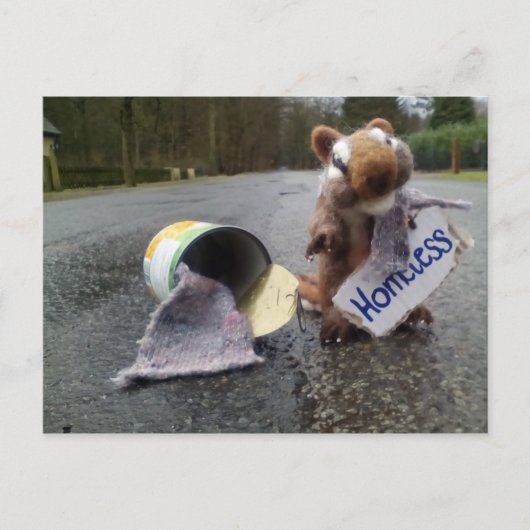 dakloos briefkaart (Voorkant)