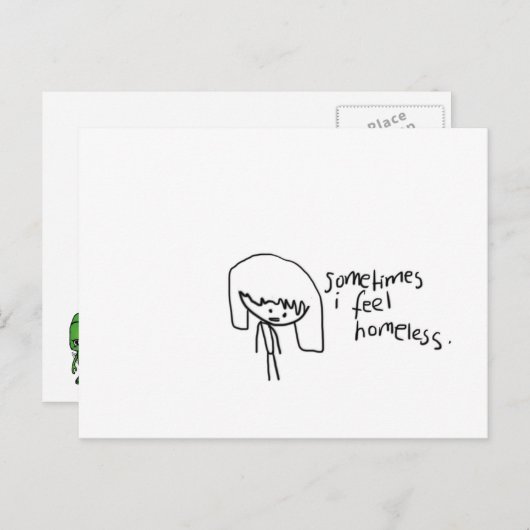 dakloos briefkaart (Voorkant / Achterkant)