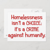 Dakloosheid is geen keuze briefkaart (Voorkant / Achterkant)