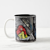 dakloosheid tweekleurige koffiemok (Links)