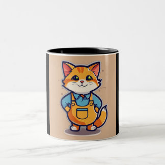 Dakloze Huisdieren Sticker Collectie - Pixar Style Tweekleurige Koffiemok