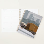 Dakloze Man met Hulpbord Stedelijke Armoede Planner (Display)