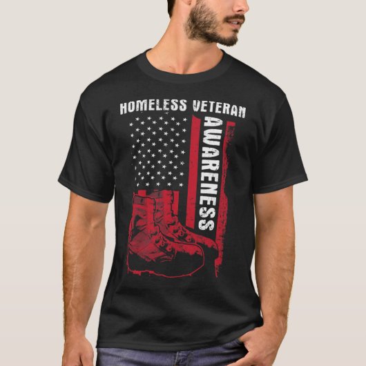 Dakloze veteranen Homeless Veteran Awareness Milie T-shirt (Voorkant)