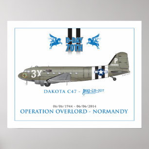 DAKOTA C47 SKYTRAIN - DRAG 'EM OOT POSTER