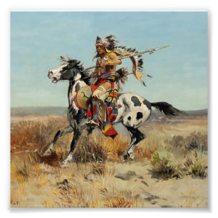“Dakota Chief” door Charles M Russell Foto Afdruk