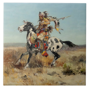 “Dakota Chief” door Charles M Russell Tegeltje