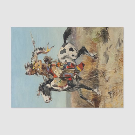 “Dakota Chief” door Charles M Russell Tissuepapier (Voorkant)