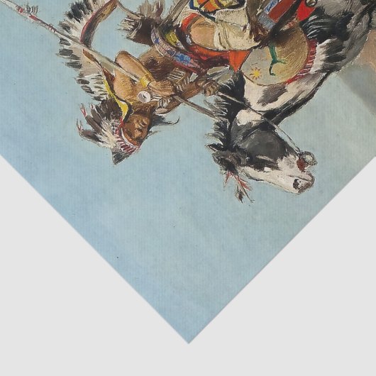 "Dakota Chief" van Charles M Russell Tissuepapier (Detail)