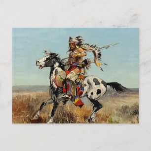 "Dakota Chief" Westerne kunst van Charles M Russel Briefkaart