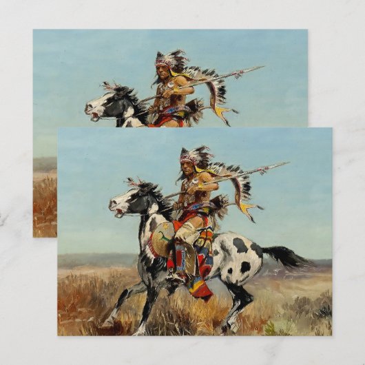 "Dakota Chief" Westerne kunst van Charles M Russel Briefkaart (Voorkant / Achterkant)