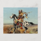 "Dakota Chief" Westerne kunst van Charles M Russel Briefkaart (Voorkant)