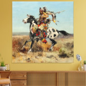 "Dakota Chief" Westerne kunst van Charles M Russel Canvas Afdruk (Insitu (Woonkamer))