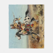 "Dakota Chief" Westerne kunst van Charles M Russel Fleece Deken (Voorkant)