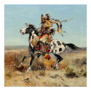 "Dakota Chief" Westerne kunst van Charles M Russel Foto Afdruk