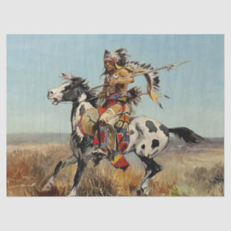 "Dakota Chief" Westerne kunst van Charles M Russel Tissuepapier