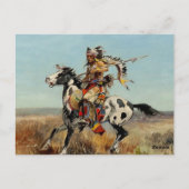 “Dakota Chief” Westerse kunst van Charles M Russel Briefkaart (Achterkant)