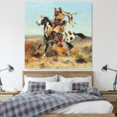 “Dakota Chief” Westerse kunst van Charles M Russel Canvas Afdruk (Insitu (Slaapkamer))