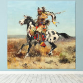 “Dakota Chief” Westerse kunst van Charles M Russel Canvas Afdruk (Insitu (Houten vloer))