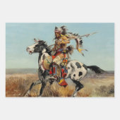 “Dakota Chief” Westerse kunst van Charles M Russel Inpakpapier Vel (Voorkant 3)